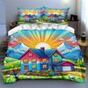 Colorful countryside scenery. Bedding Duvet cover sets Duvet covers Pillowcases gifts (1 * Duvet Cover 2 * Pillowcases, without duvet insert)