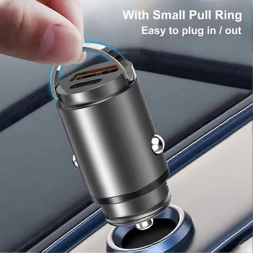 Car Charger 30W PD30W QC30W Aluminum Alloy Fast Charging Cigarette Lighter Adapter