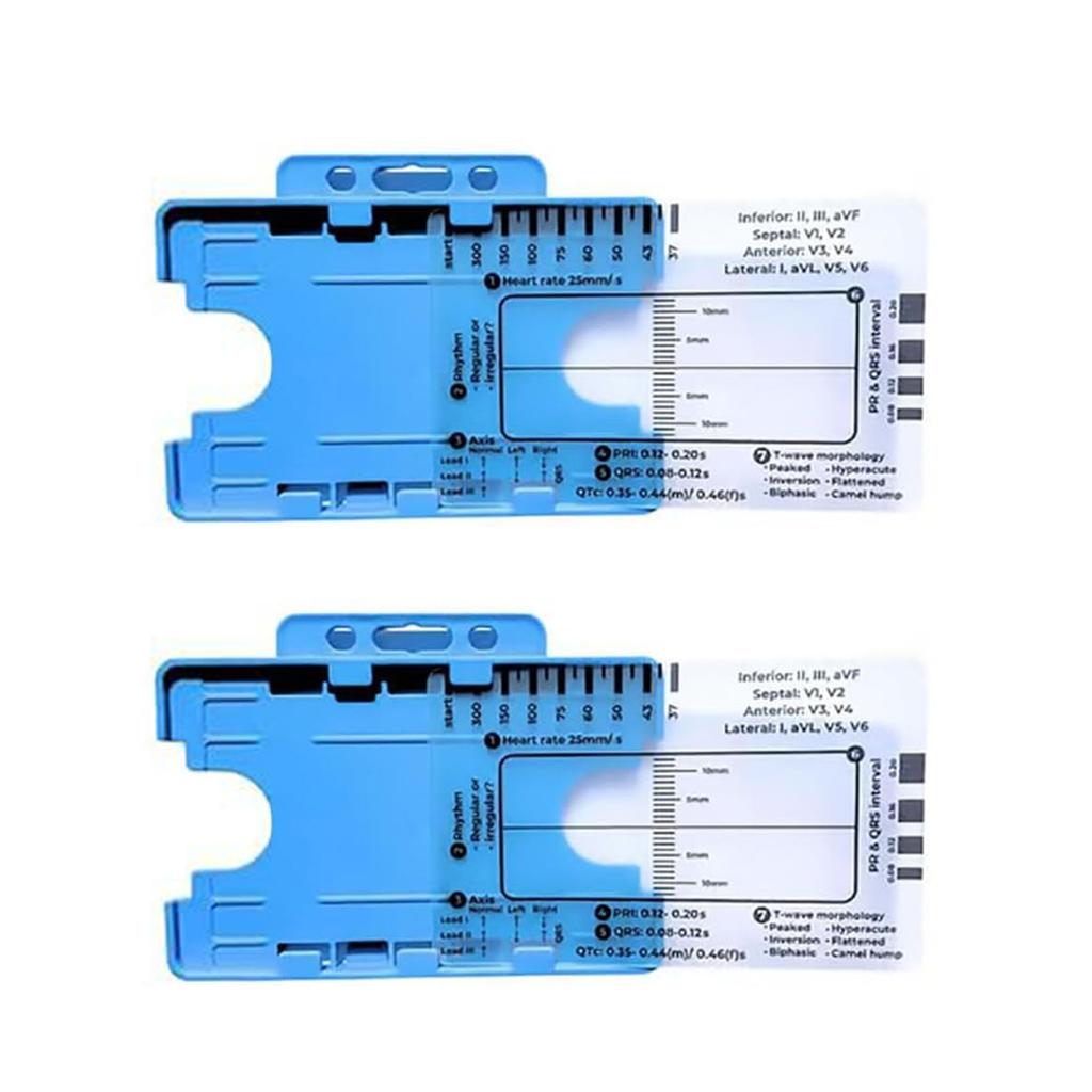 ECG 7 Step Ruler Card Portable Pocket ECG Interpretation Tool 7 Step Ruler Card Device for Quick & Accurate Measurements