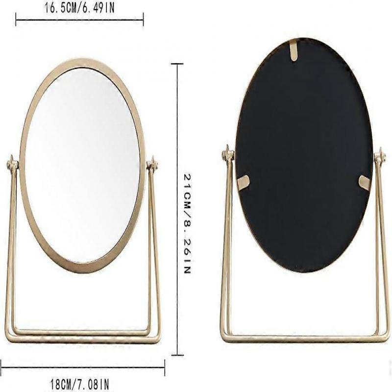 Single Side Makeup Mirror Vintage 360 Rotating Metal Makeup Mirror Round Beauty Mirror Handmade Makeup