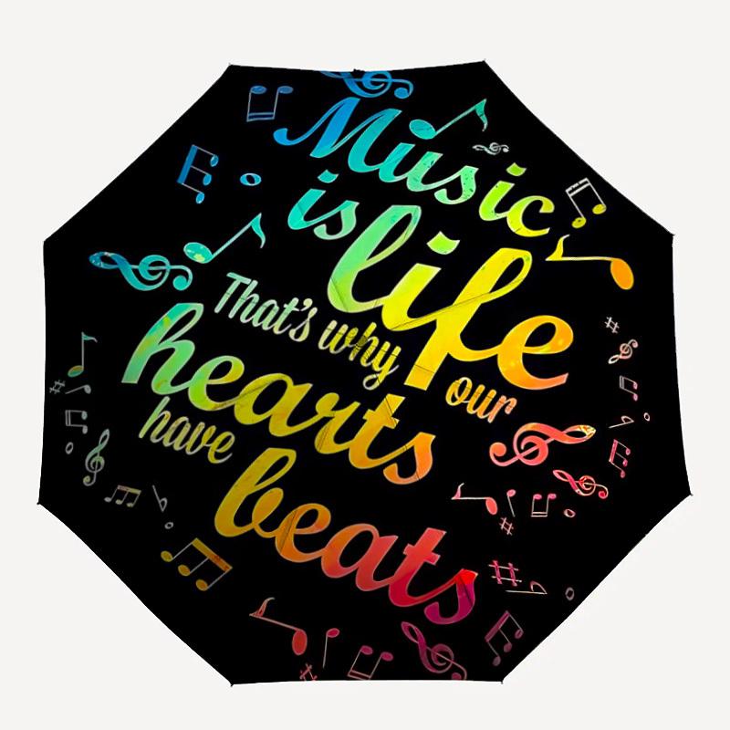 

1pc Music Life Folding Umbrella | Elegant Design, Fashionable Accessory, Durable Construction, Sturdy Ribs yy251107141
