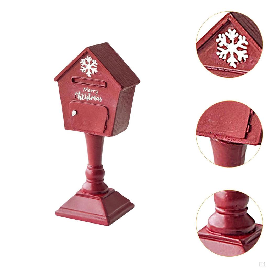 Christmas Sculpture Mailbox Statue Collection Crafts Gift Artwork Resin Figurine Ornament for Office