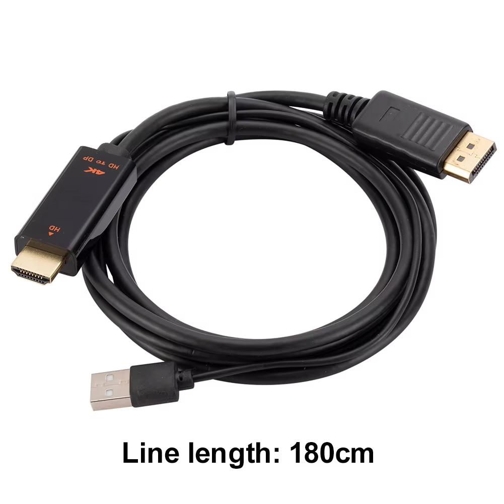 HDMI-Compatible To DisplayPort Cable 4K@60Hz 2K@120Hz HDMI-Compatible Source To DP Display Monitor Cable for PC Laptop PS5 Xbox
