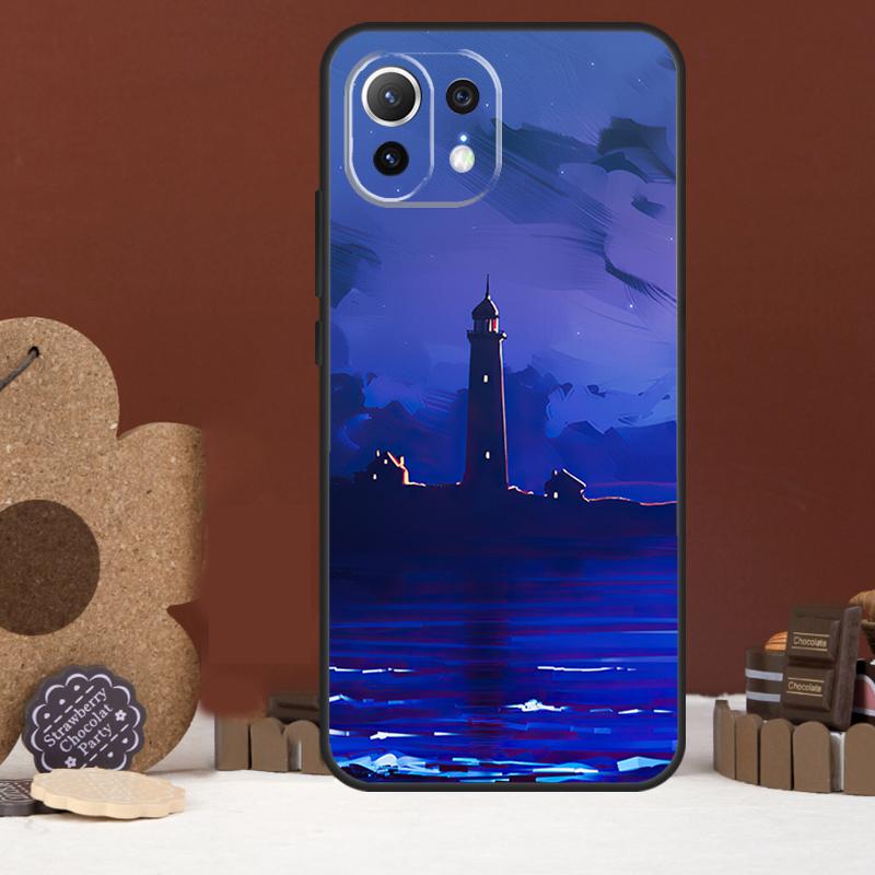 Abstract art highway lighthouse Case For Xiaomi 15 14 Ultra 13T 14T 15T 17 Pro Max POCO X7 Pro X5 X6 F5 F6 F7 F8 Ultra Cover