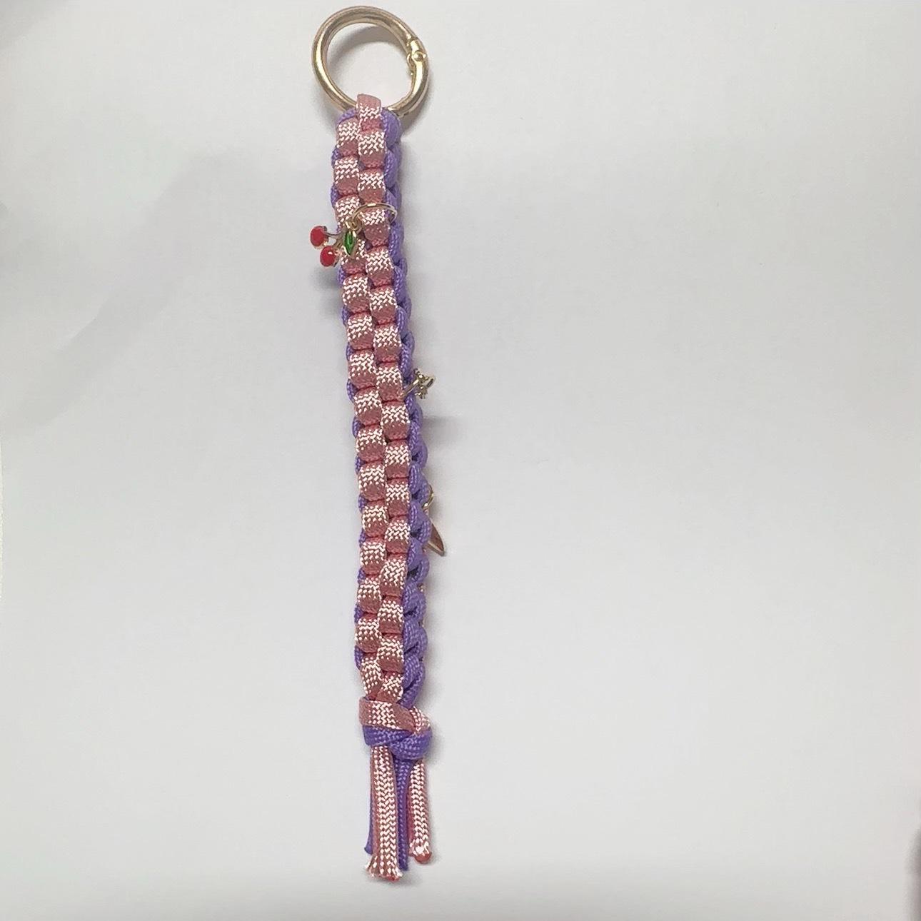 

Сплетенная вручную гальваническая телефонная цепочка и брелок-подвеска для девочек 18cm length / 14g weight фиолетовый/розовый