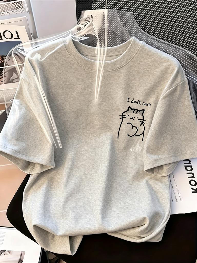 New Summer White Cotton Tshirt With Penguin Text Pattern Shortsleeved Roundneck Design Simple Style Unisexs And Unisexs T Shirt