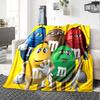 Colorful Mm'S Characters Flannel Blanket Super Soft Warm Cozy Blanket For Sofa Bed Office Travel Allseason Home Decor Gift