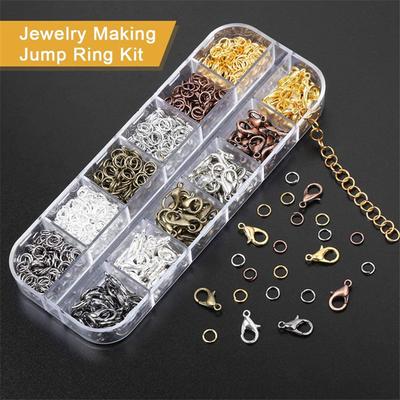 Set mit Karabinerverschluss, Hängering für Armbänder, Halsketten, Haken, Kettenverschluss, Zubehör für die Schmuckherstellung im Großhandel