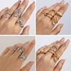 Design Sense Liquid Lava Open Ring Set for Women Irregular Smooth Hollow Ring Rings