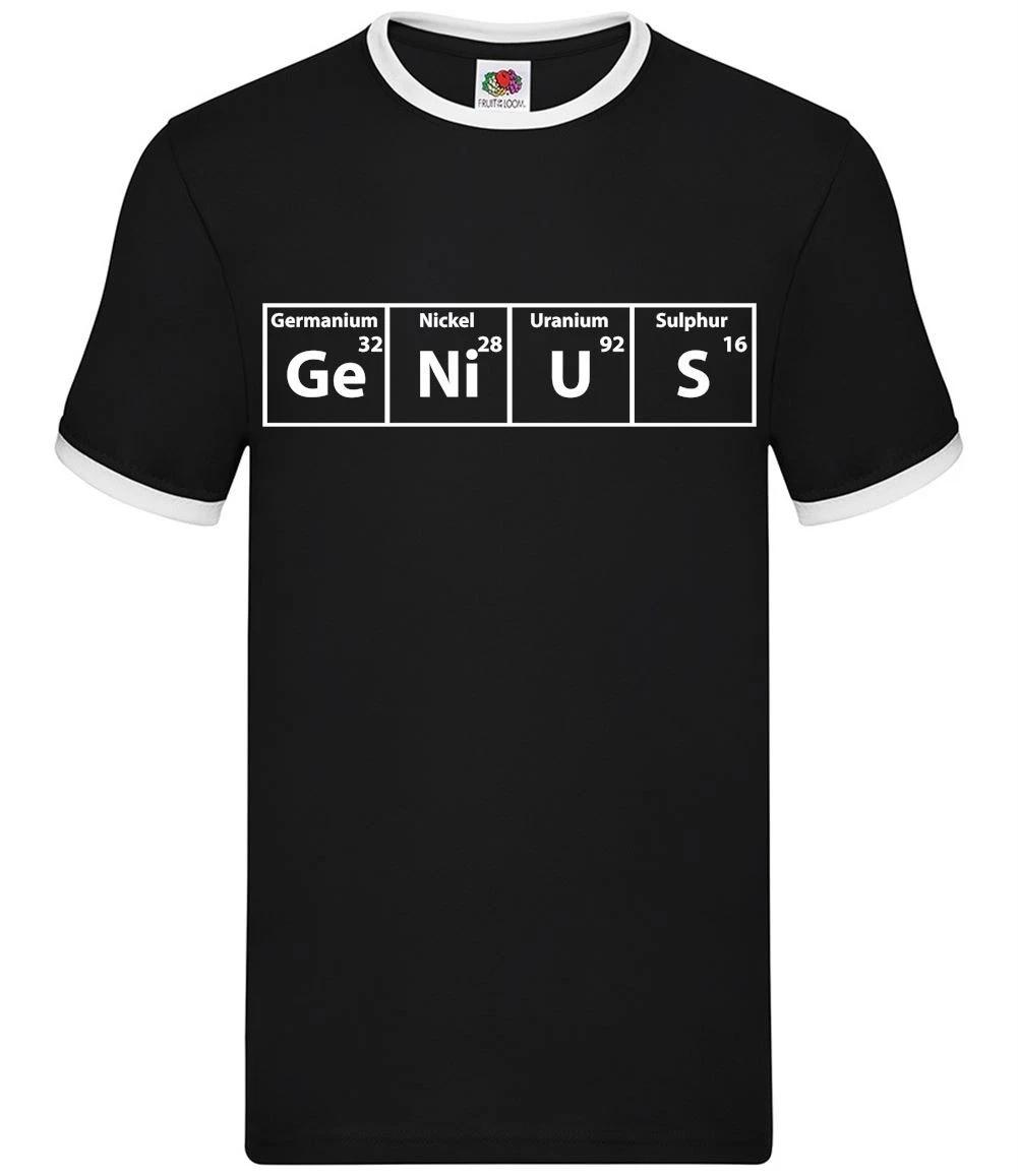 Genius (Periodic Table) - Mens Ringer - Chemistry Elements Science XL