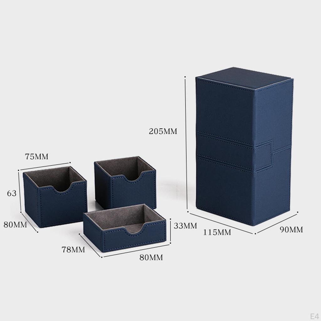 Card Storage Boxes Velvet Liner 3 Divide Organizer Case for Football Hockey Game Cards Coupon