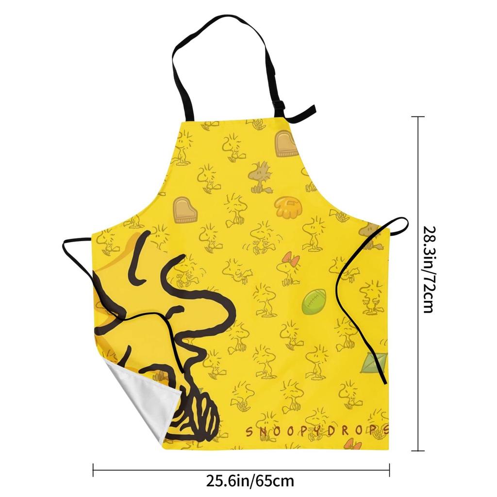 Cute Woodstock and Snoopy Apron for Adjustable Neck and Shoulder Suitable for Nursery Teachers and and Perfect for Cooking and Grilling [HTSW] Women,