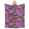 Coperta all'uncinetto Coperte vintage Granny Square Coperta calda in flanella Copriletto per letto Soggiorno Picnic Viaggio Casa Divano