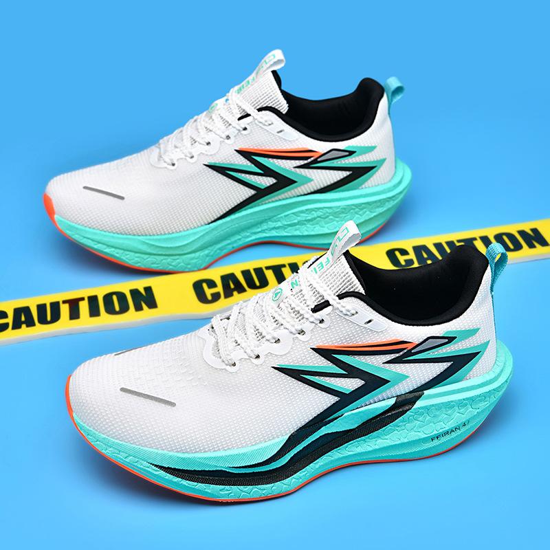 

Real explosive sole carbon board running shoes boys and students racing shock absorption sports breathable high school entrance examination sports sho 34