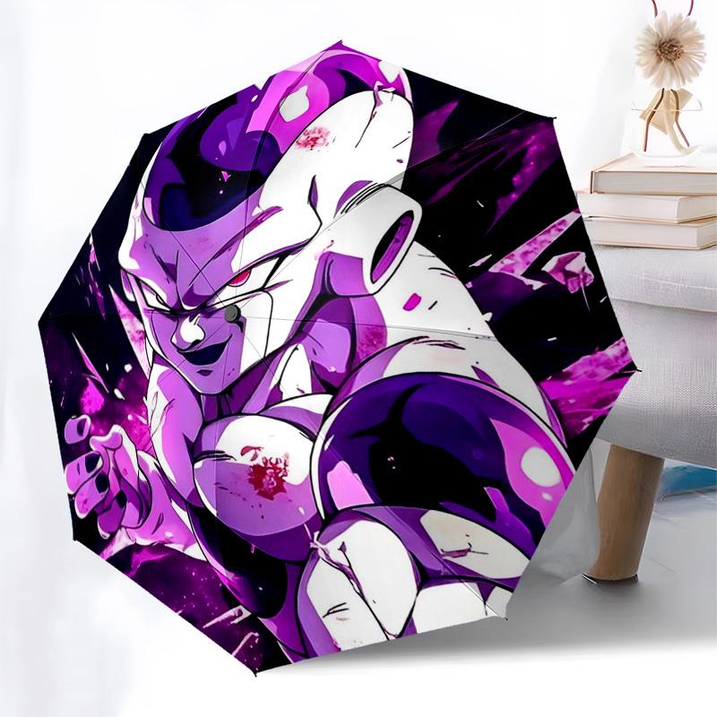 

1pc Dragon Ball Z Frieza Automatic Opening Folding Umbrella - 3-Fold Design, 8-Bone Frame Outdoor Umbrella - Perfect Gift for Fans, Travelers, Daily U