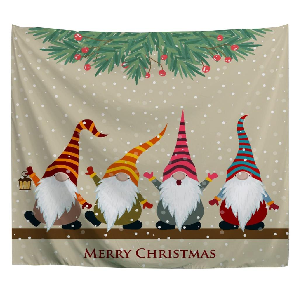 Christmas Themed Cute Snowman Printed Pattern Tapestry Home Living Room Bedroom Dormitory Wall Decoration Tapestry