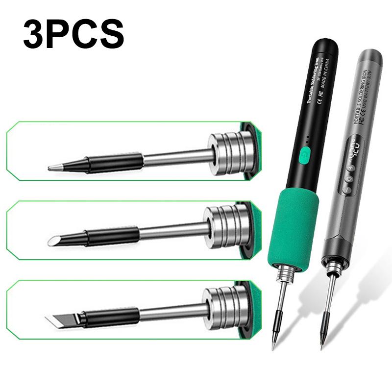 3Pcs Soldering Iron Tip Usb Soldering Iron Tip 5V Battery Soldering Iron Tip Soldering Rework Accessories