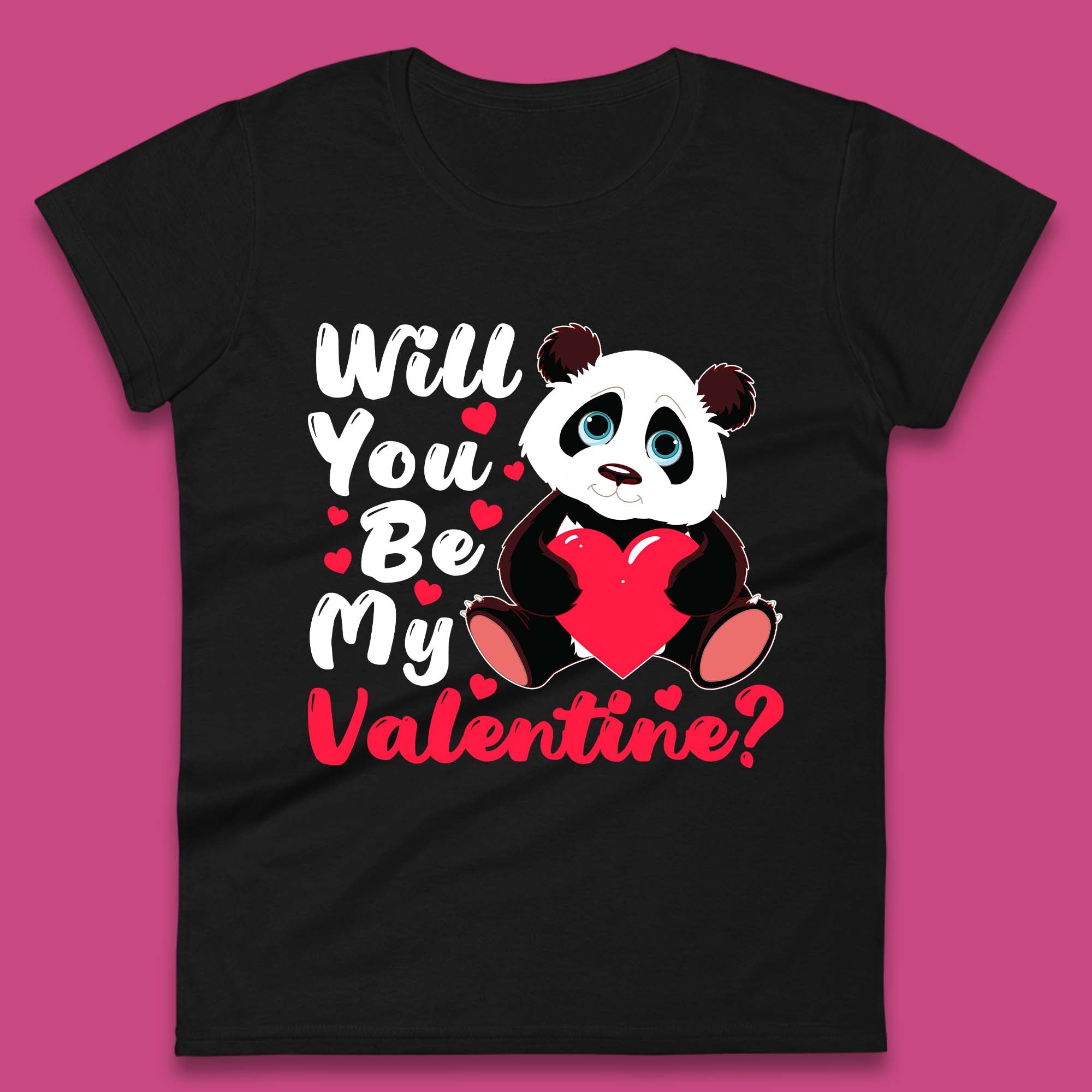Panda Valentine Womens T-Shirt Mens Tops Tees Unisex S