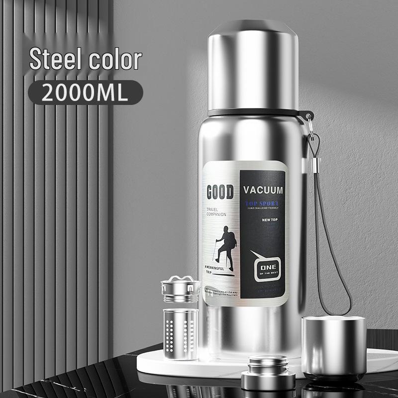 Drop-Resistant 316 Stainless Steel Travel Thermos Pot for Men - Portable, Large Capacity Outdoor Water Cup