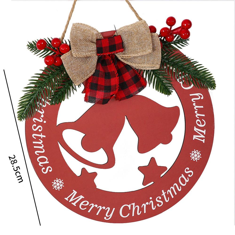 Christmas Colorful Wooden Door Hang Tags With Bells And Reindeer For Joyful Celebrations