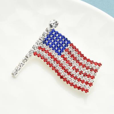 Broches en strass avec drapeau national pour femmes, unisexe, pour fête de bureau, cadeaux