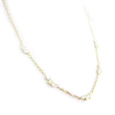 [H3250] - White 'Scarlett' Gold Plated Necklace