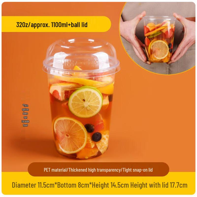 Shengbi lai Disposable Plastic Fruit Cups with Dome Lids