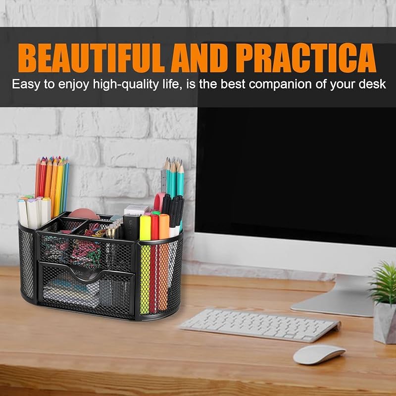 YAJNAS Bileder Metal Stationery Items Organizer for Office and Home Table Top Pen Pencil Holder | Desk Organiser Or Stud