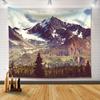 VIKAMA American Highway Snow Mountain Tapestry Outdoor Landscape Wall Hanging for Bedroom Living Room Homestay Decor
