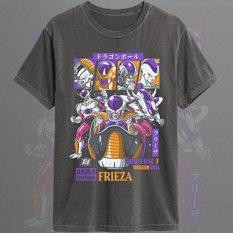 Dragon Ball Z Baskılı Kısa Kollu Pamuklu Tişört Son Goku Vegeta Unisex Kadın Kıyafetleri Harajuku Yk Tişört Vintage Günlük Tişört Üstler
