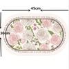 New Elliptical Floral Placemats Leather Waterproof Dining Pads Heat-Resistant Non-Slip Place Mats Coaster Decor