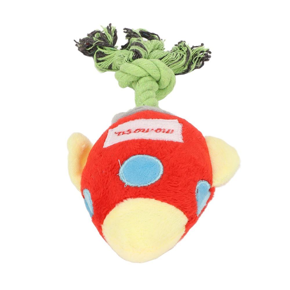 Plush Fabric Rope Knot Pet Toy Cotton Rope Knot Squeaky Chew Toy Space Pet Toy Home Entertainment