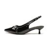 Spot L-218 new 2025 simple high heels with black pointed stiletto fashion high heel sandals women