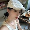 Japanese Niche Rough Edge Forward Hat Women'S Spring And Summer Versatile Solid Color Beret Literary And Retro Newsboy Painter Hat