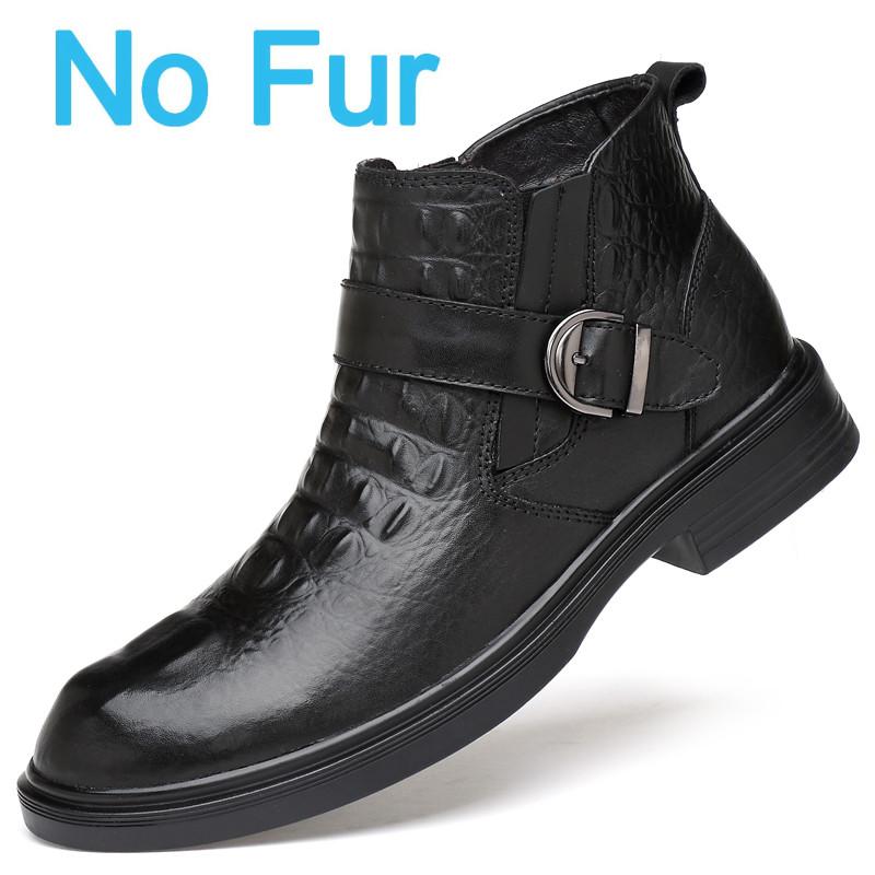 Men Formal Boots Luxury Brand Business Men Shoes High Top Winter Boots Men Boots Crocodile Leather Shoes Non-Slip Ankle Boots