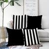 Black White Rhythms Minimalist FashionCover Bedroom Sofa Decoration Polyester Cushion Cover with Zipper