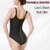 Women's Seamless V-Neck Bodysuit: X-Type Tummy Control, Open Crotch, Push-Up Shaper