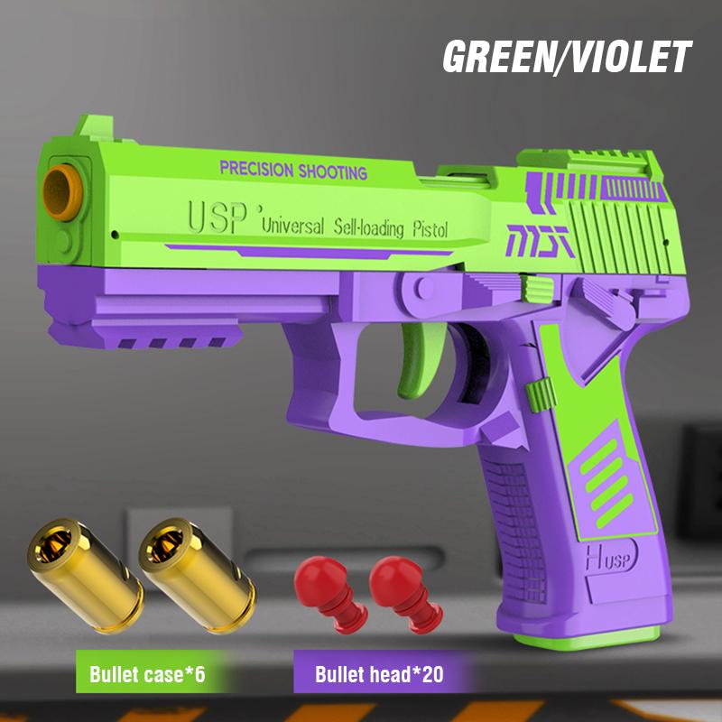 Non-Toxic Shell Ejecting Toy Gun Airsoft Pistol Soft Bullet Usp Weapon Children Armas Continuous Shoot Outdoor Game Toys For Children Kid Gift