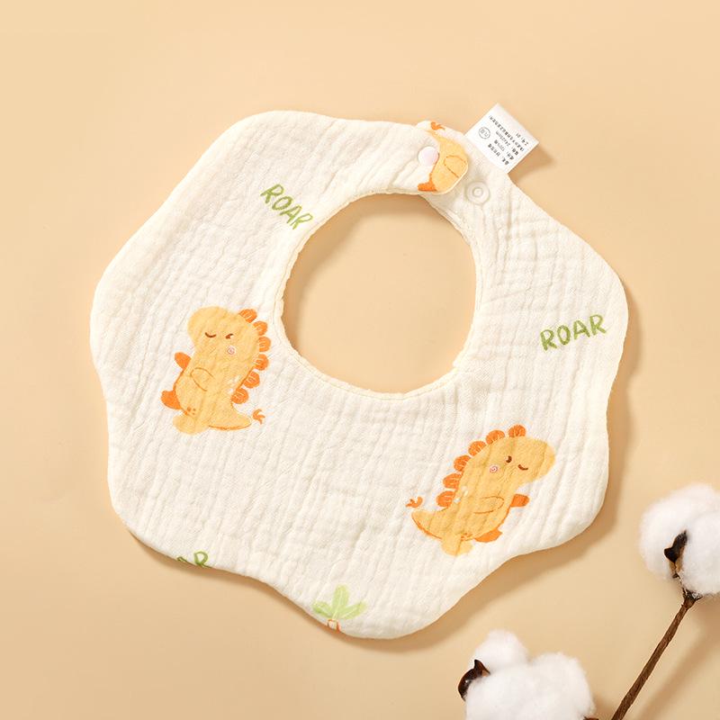 6-Layer Cotton Gauze Petal Baby Bib - 360° Newborn Anti-Spit-Up Towel for Summer