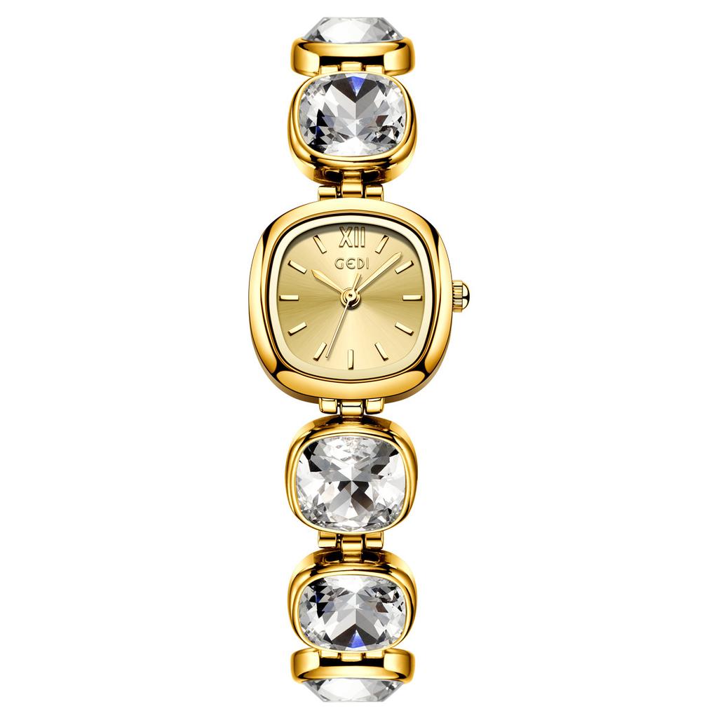 Watch Women'S Light Luxury Niche Diamond-Encrusted Chain Belt Exquisite Fashion Small High-End Quartz Watch