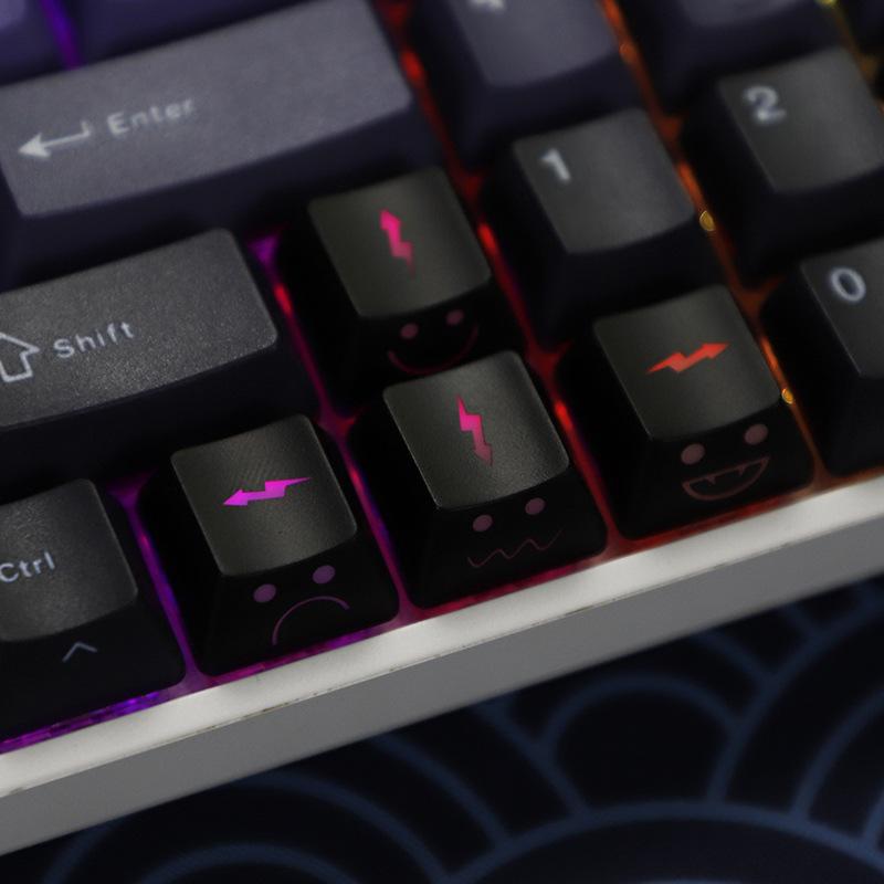 4Pcs Wasd Arrow Broadside Lighting Key Cap For Mechanical Keyboard Compatible With Mx Switch Cute Emo Keycap Set