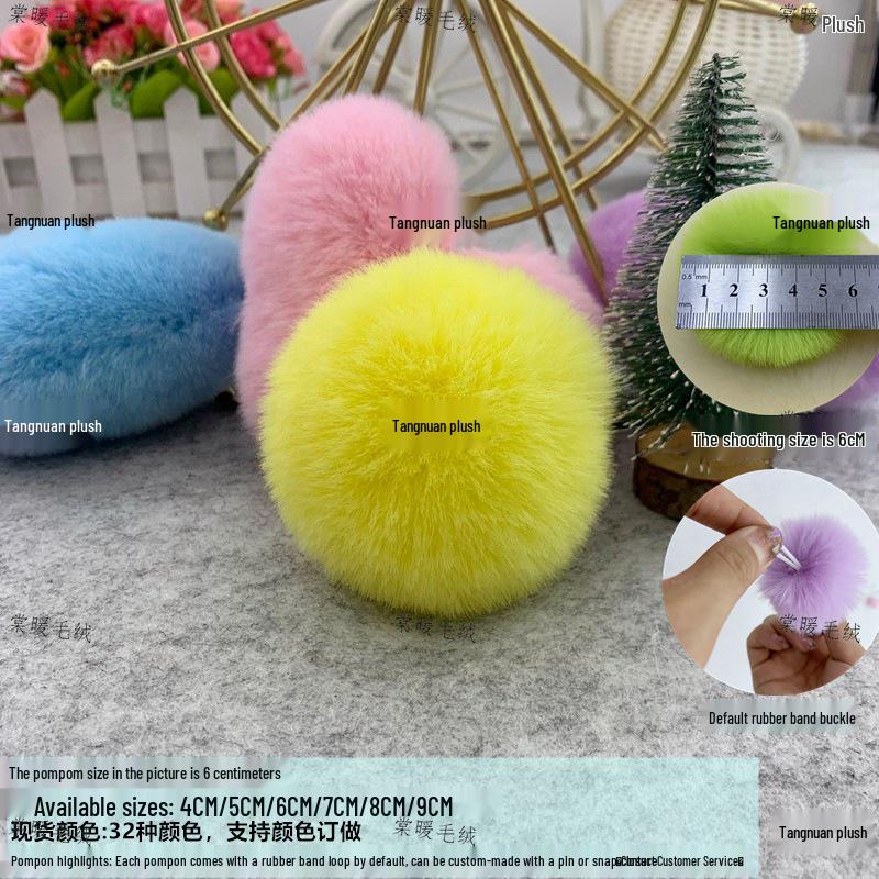 3cm 4cm 5cm Colored Imitation Rabbit Fur Pompon for Clothing, Bag Charms, Shoes & Hats DIY Decoration