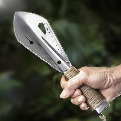 Łopata ogrodowa ze stali nierdzewnej Szpadel narzędzie wielofunkcyjne z piłokształtnym kluczem sześciokątnym Władca kopanie kielnia nóż włócznia ogród Bonsai