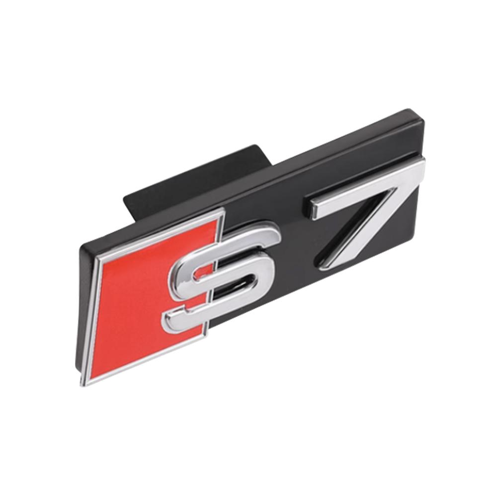 3D S3 S4 S5 S6 S7 S8 Logo ABS Car Front Grille Badge Sticekr Decoration For Audi SQ3 SQ5 SQ7 SQ8 W12 V6 RS3 RS4 RS5 RS6 RS7 RS8