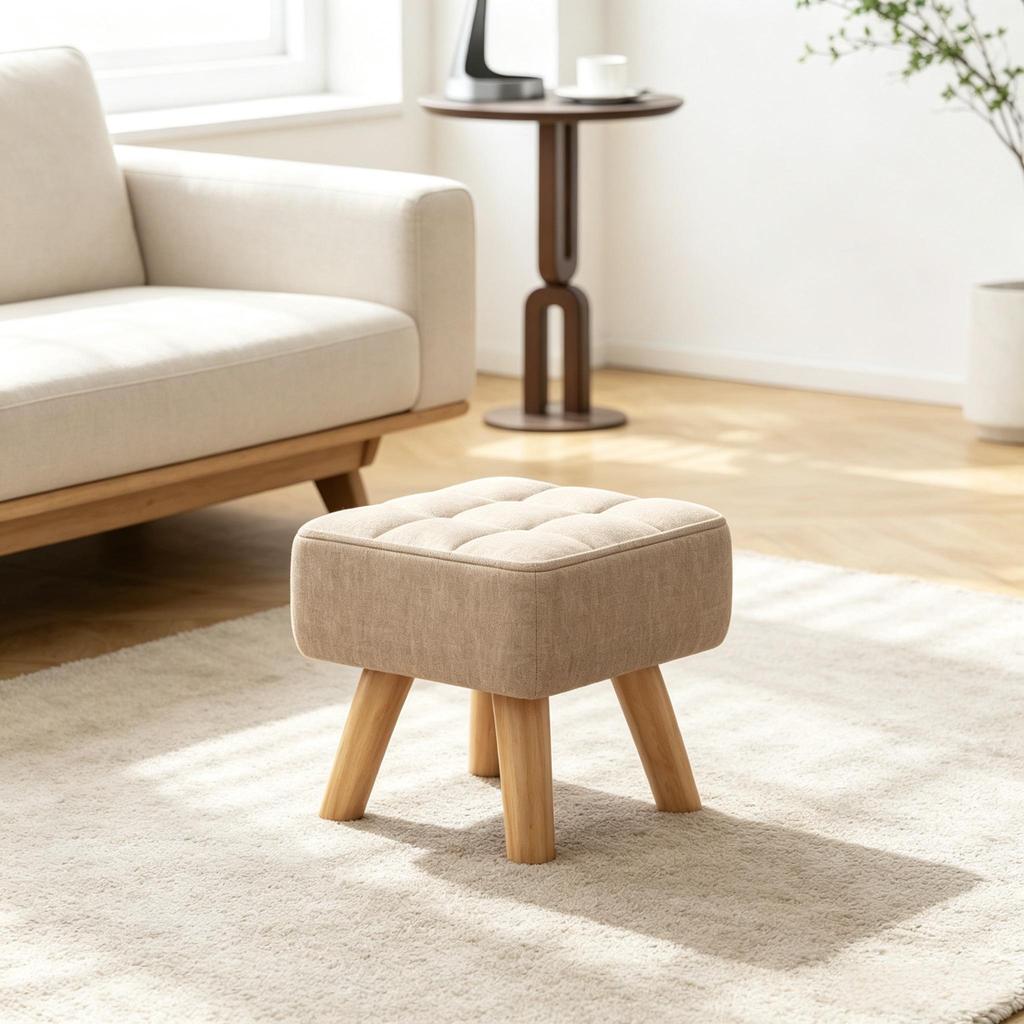Comfortable Stool with Padded Seat, Stable Square Stool, Seat Stool for Flexible Use (only with 1pc stool)