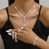 Silberschmuck-Set: Damen-Hochzeitsfotografie-Accessoires mit Halskette & Ohrringen in unabhängiger Verpackung