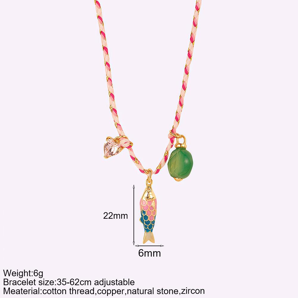 Collana Pesce Stile Boho Y2K per Donna Set da 3 Pezzi Carino Choker Stella Cuore Collari in Pietra Naturale Gioielli Estivi Trendy da Donna a Catena Lunga
