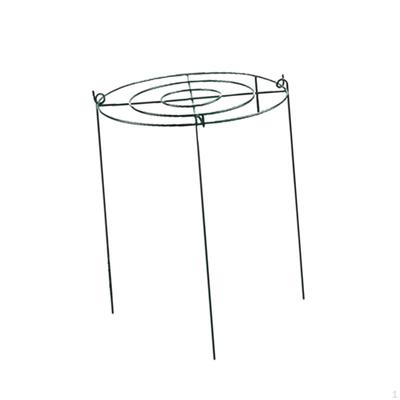 Flower Support Ring Stake Iron Grow Through Hoops Climbing Trellis Brace for Outdoor Plants