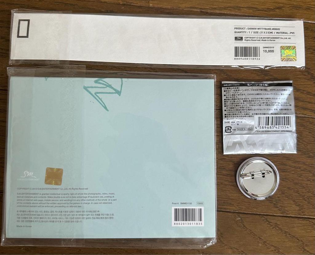 [USED] SHINee DREAM GIRL Sticky Notes Band Minho Jonghyun Can Badge