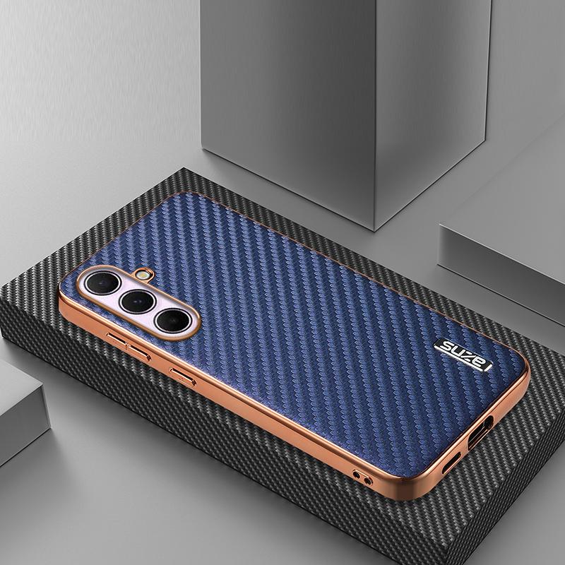 Custodia per Telefono con Motivo a Fibra di Carbonio per Samsung Galaxy A17 A37 A57 A56 A36 A26 A16 A06 A55 A35 A25 A15 A05S A54 A34 A14 Cover in TPU